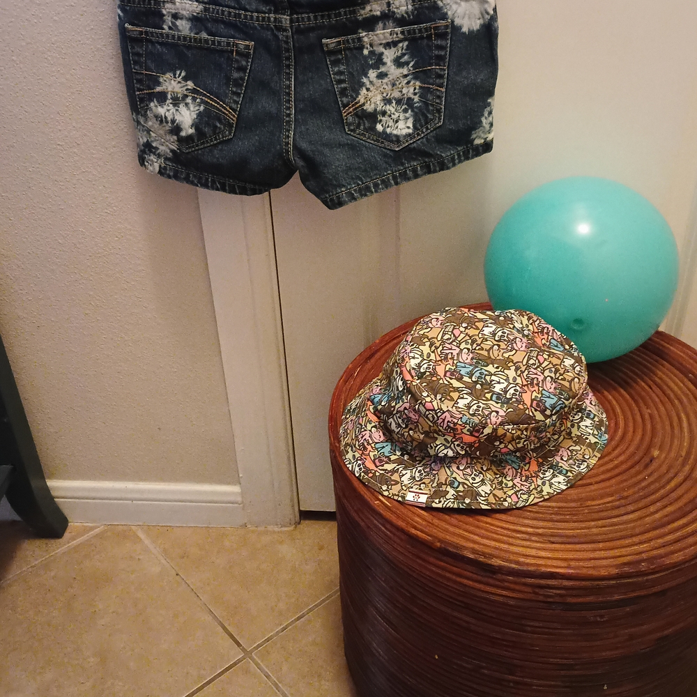 Decree Blue Jean Shorts with Floral Accents